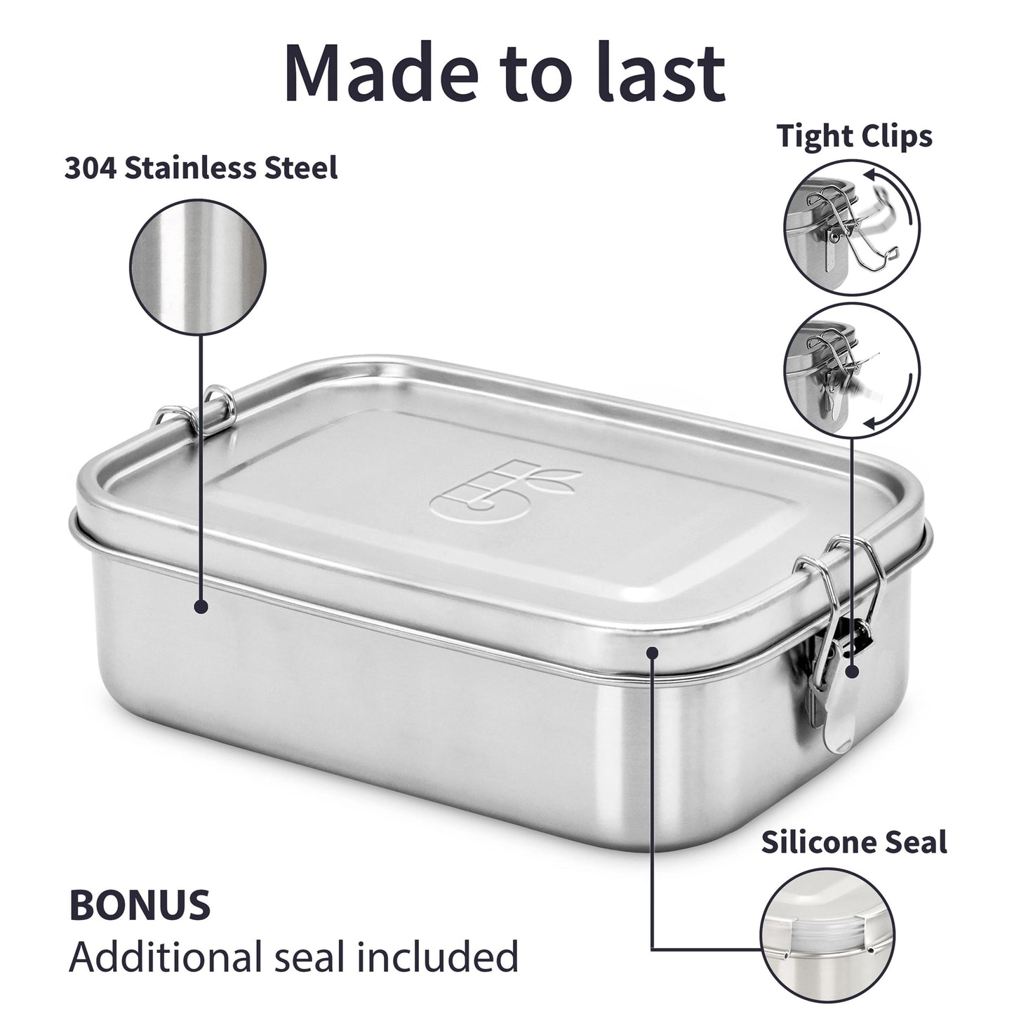 BAMBAW® Edelstahl Lunchbox (1400ml/800ml)