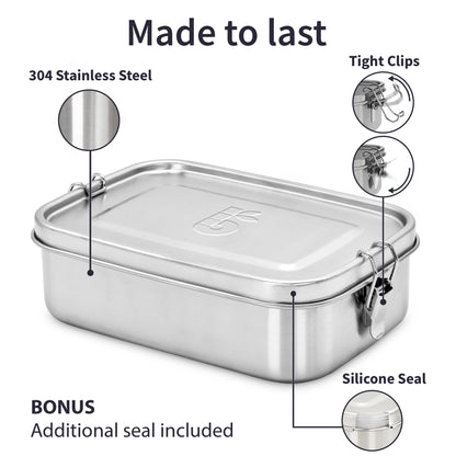 BAMBAW® Edelstahl Lunchbox (1400ml/800ml)