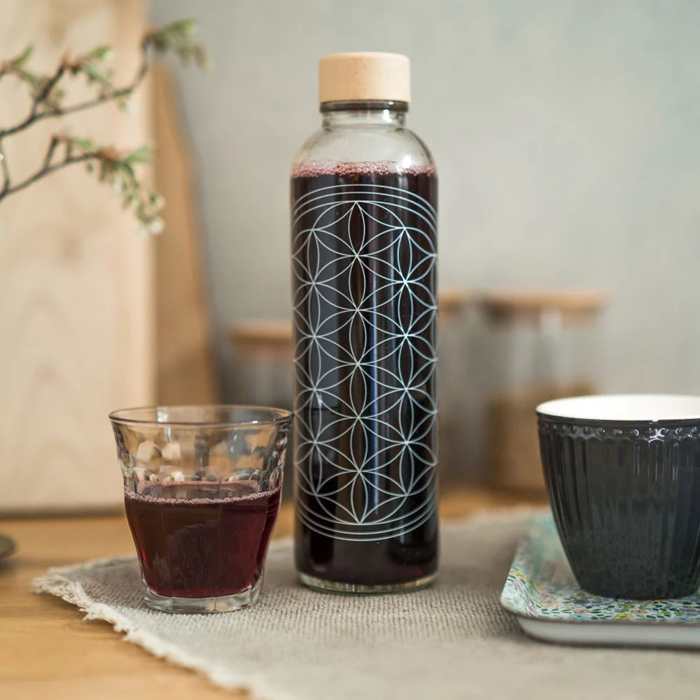 CARRY Glasflasche (1L/7dl) / FLOWER OF LIFE