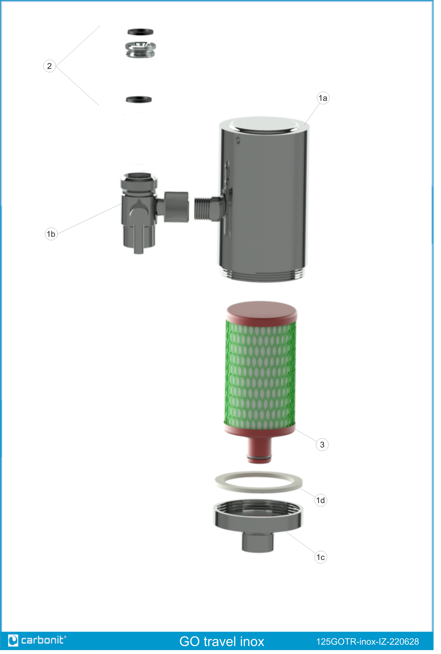 CARBONIT GO TRAVEL Armatur-Wasserfilter (Ersatzpatrone)