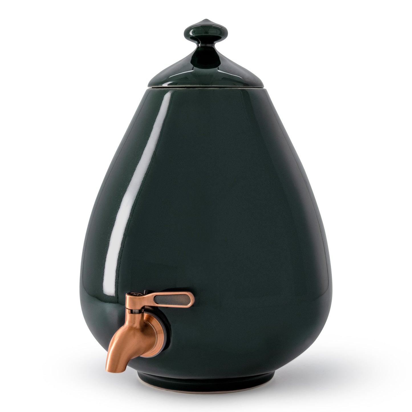 MINNICO® Keramik Getränkespender (5l) Porzellan-Ei + Gratis-Ständer / TANNENGRÜN