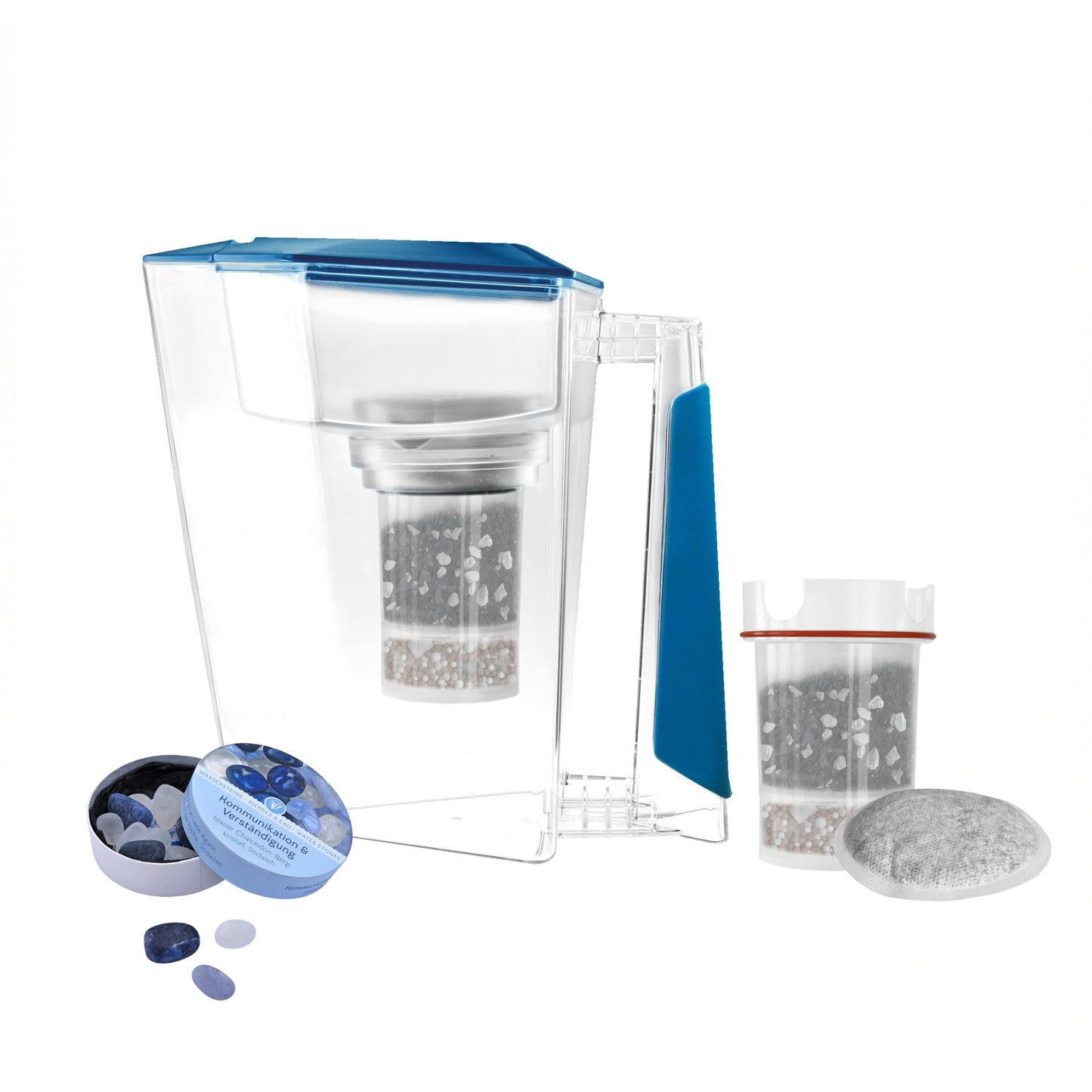 MAUNAWAI KINI® FIlterkanne mit 2. Filterset + Edelsteine-Mix Gratis (Diverse Farben)