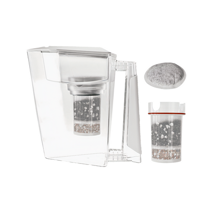 MAUNAWAI KINI® FIlterkanne mit 2. Filterset + Edelsteine-Mix Gratis / WEISS