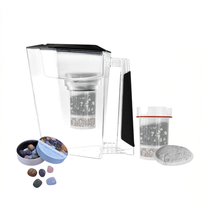 MAUNAWAI KINI® FIlterkanne mit 2. Filterset + Edelsteine-Mix Gratis (Diverse Farben)