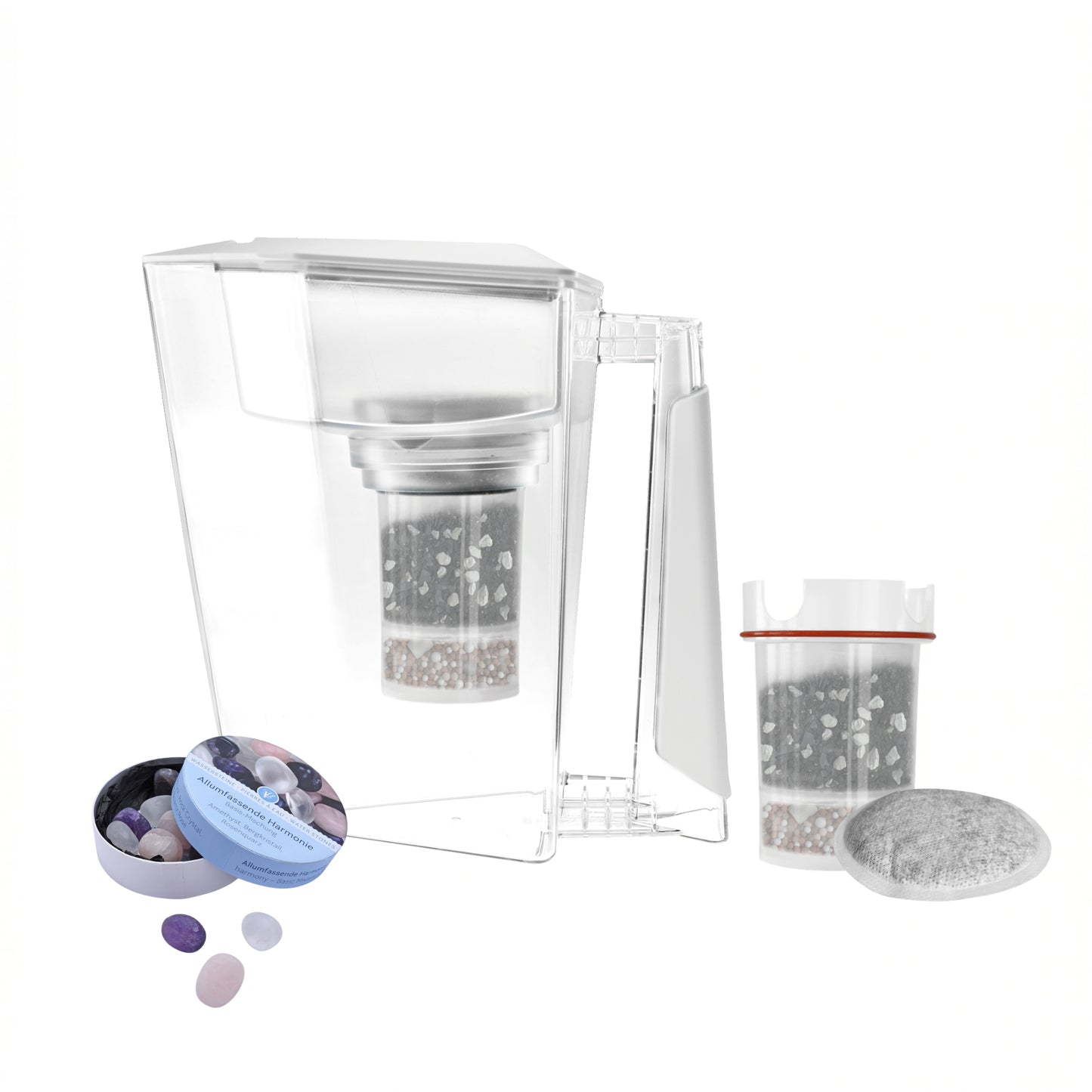 MAUNAWAI KINI® FIlterkanne mit 2. Filterset + Edelsteine-Mix Gratis (Diverse Farben)
