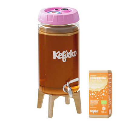 KEFIRKO DIY Kombucha Fermenter-Set 4L + Kombucha-Starter KIT I (Diverse Farben)