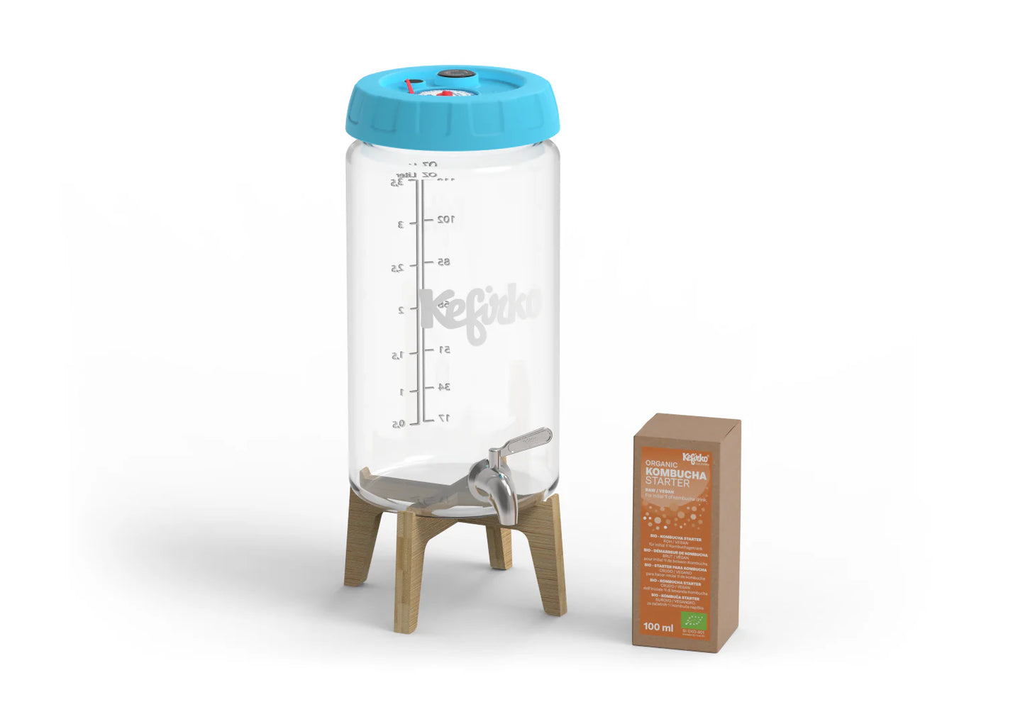 KEFIRKO DIY Kombucha Fermenter STARTER-KIT (Diverse Farben)