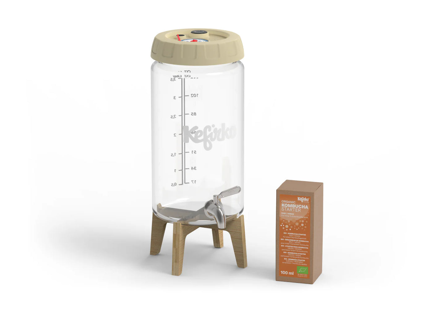 KEFIRKO DIY Kombucha Fermenter STARTER-KIT (Diverse Farben)