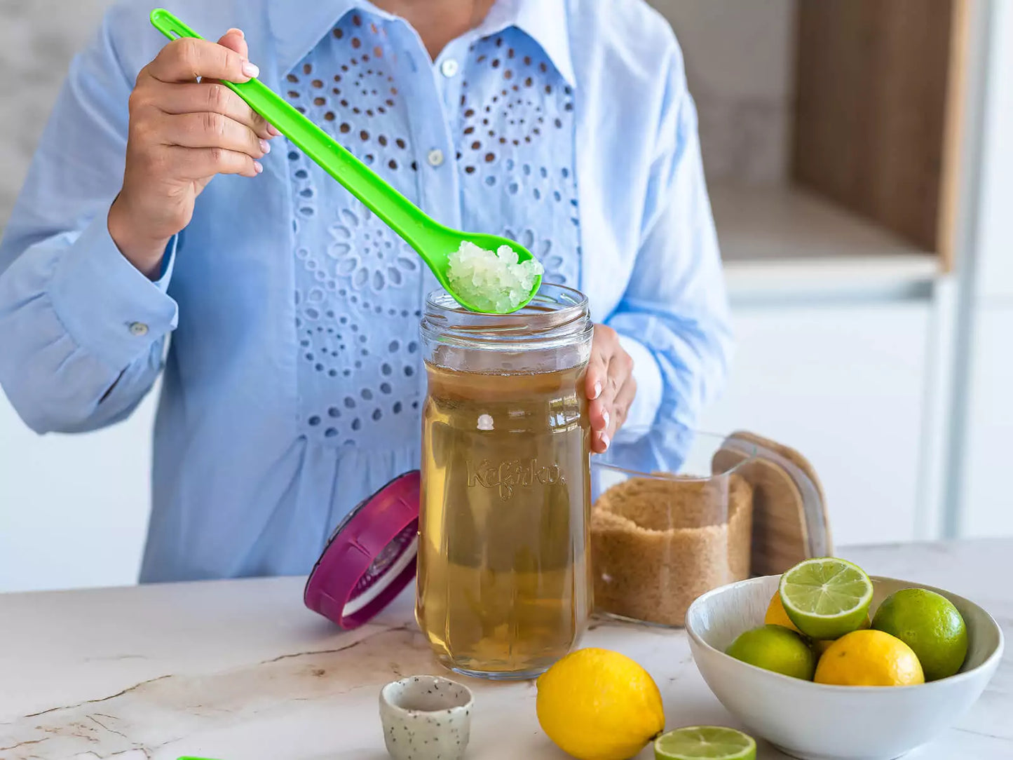 KEFIRKO DIY Glas (1.4L) / BLAU