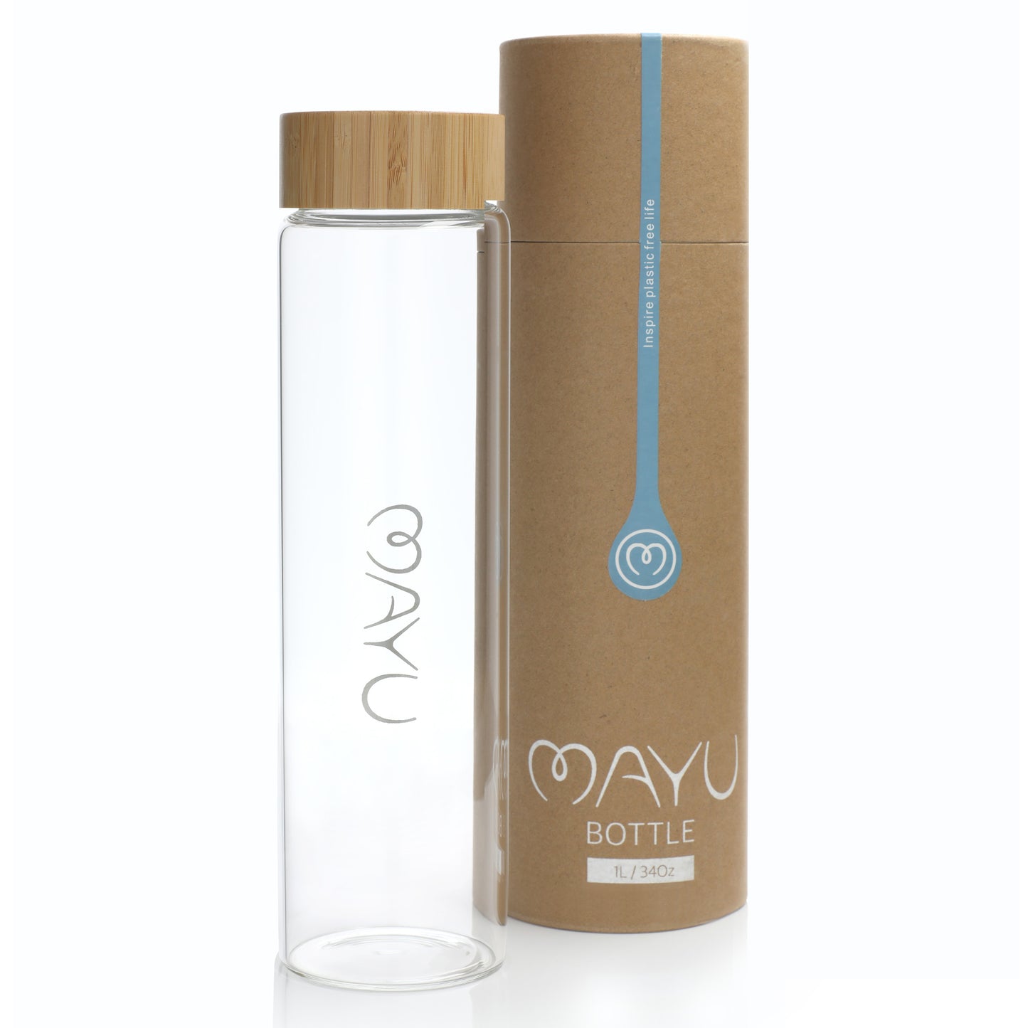 MAYU® WATER BOTTLES (5dl/1L/1,5l) / (Bambusdeckel)