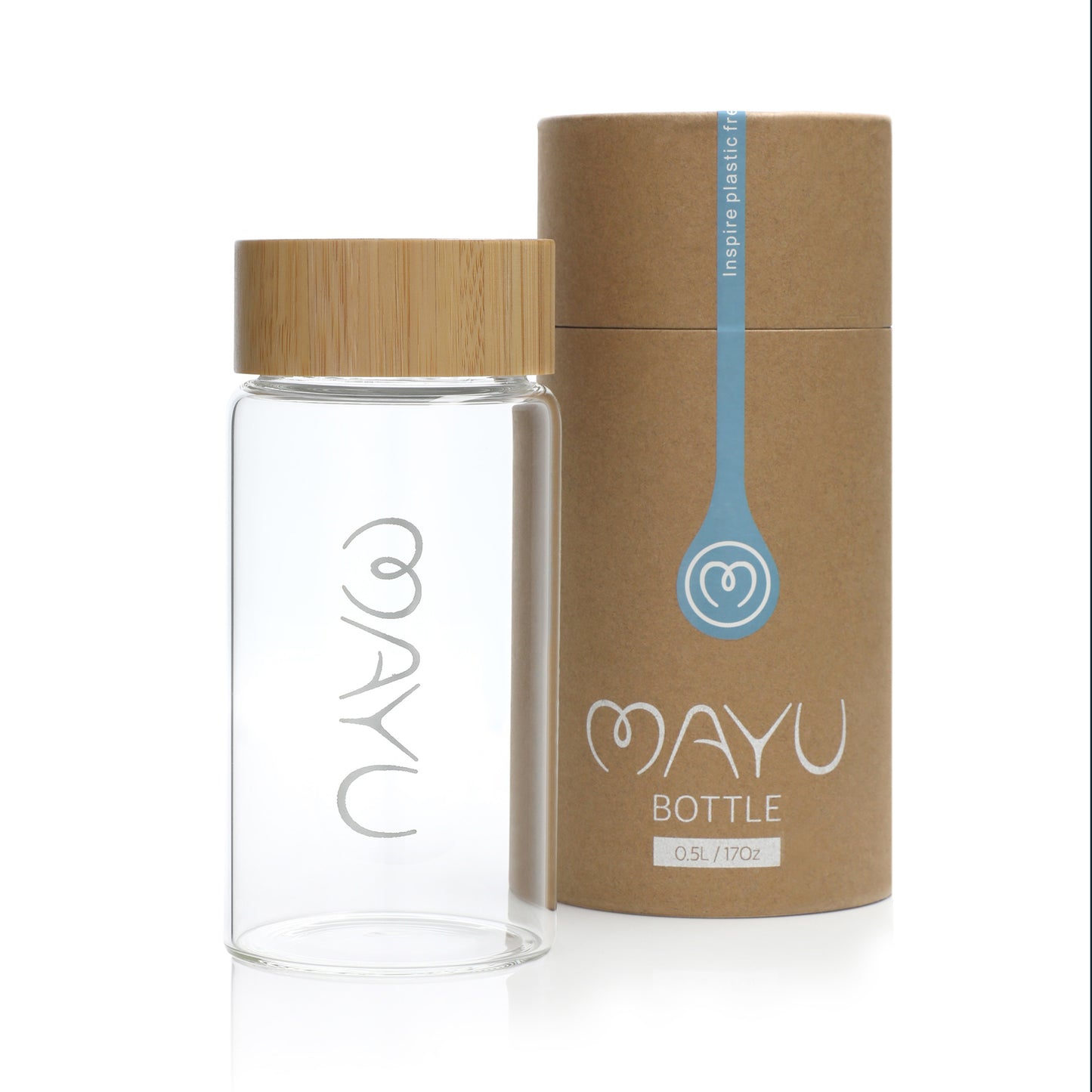 MAYU® WATER BOTTLES (5dl/1L/1,5l) / (Bambusdeckel)