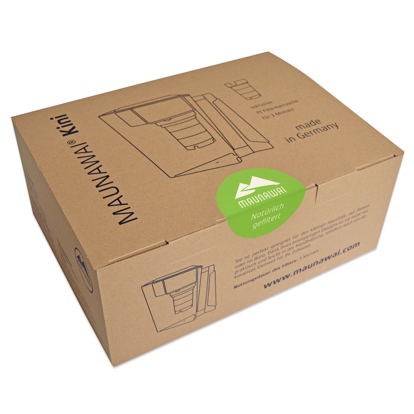 MAUNAWAI KINI® FIlterkanne mit 2. Filterset + Edelsteine-Mix Gratis / GRÜN
