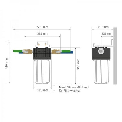 PEKA®10 Hauswasser-Filtersystem (4er) komplett (EFH) + WHIRLATOR® Wirbler