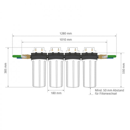 PEKA®10 Hauswasser-Filtersystem (4er) komplett (EFH) + WHIRLATOR® Wirbler