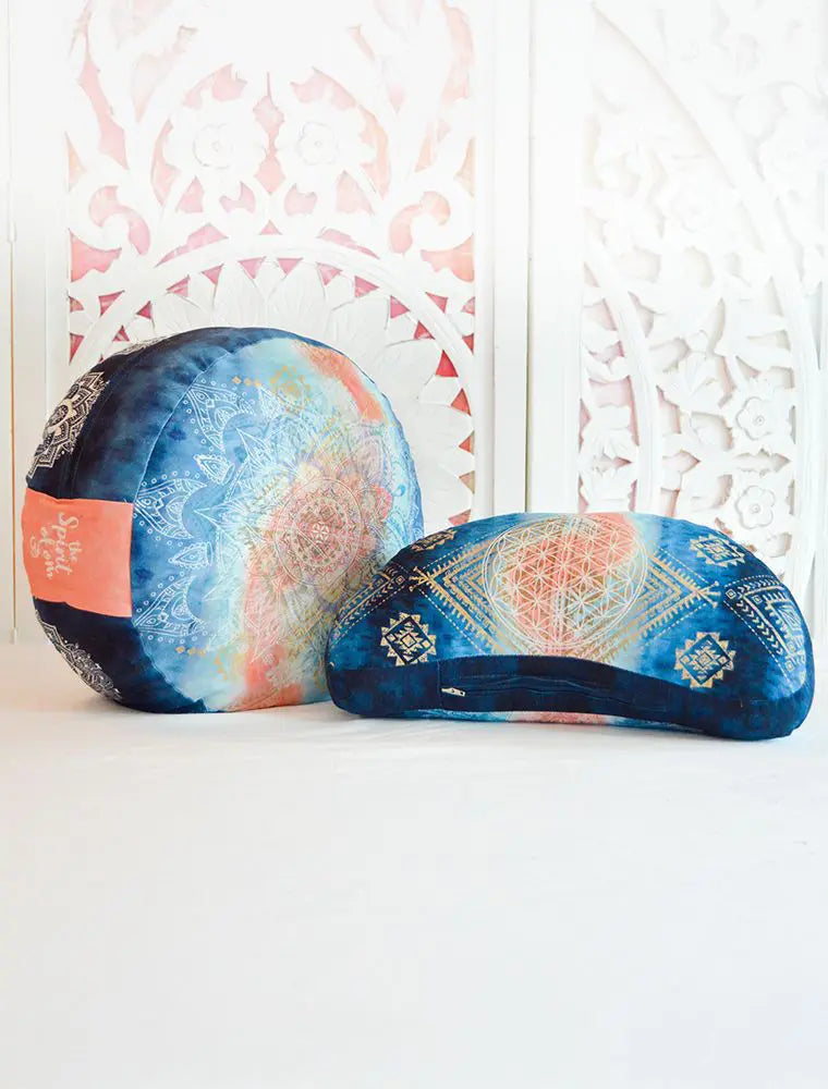 THE SPIRIT OF OM® Meditationskissen (rund) / INDIGO DREAM