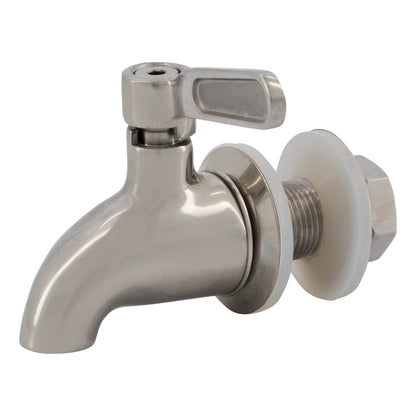 MINNICO® Dispenser Porzellan-Ei (5l) Edelstahl-Zapfhahn / SILBER