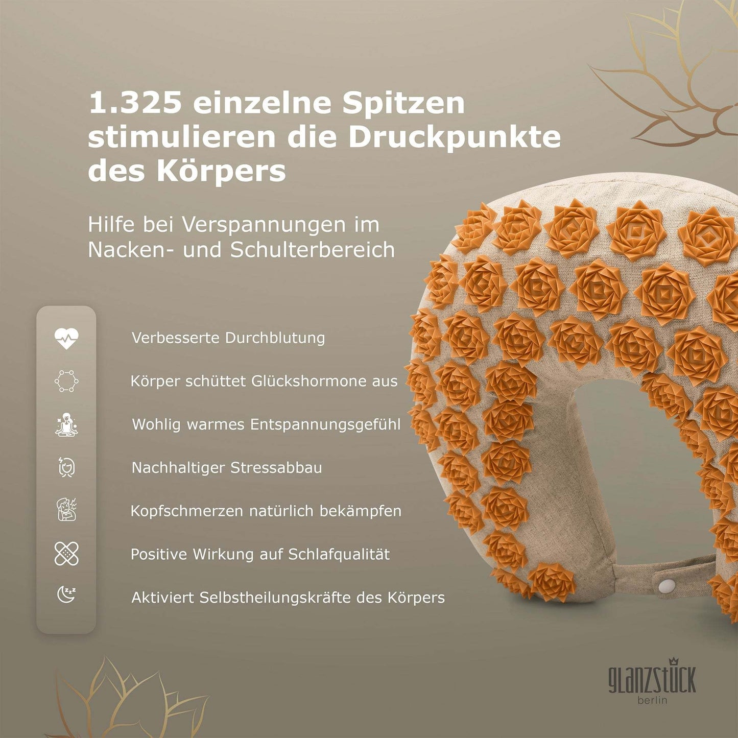 GLANZSTÜCK Berlin® Akupressur Nackenhörnchen TO GO