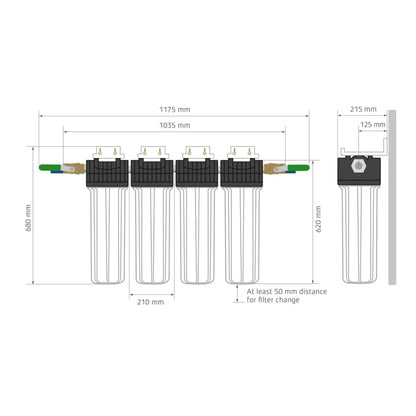 PEKA®20 Hauswasser-Filtersystem (4er) komplett (MFH)