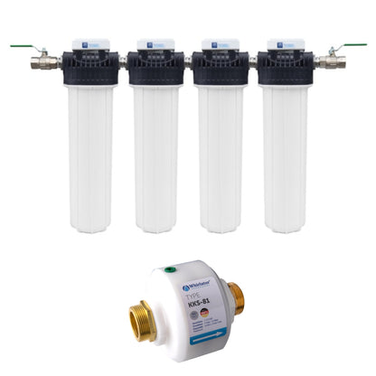 PEKA®20 Hauswasser-Filtersystem (4er) komplett (MFH) + WHIRLATOR® Wirbler