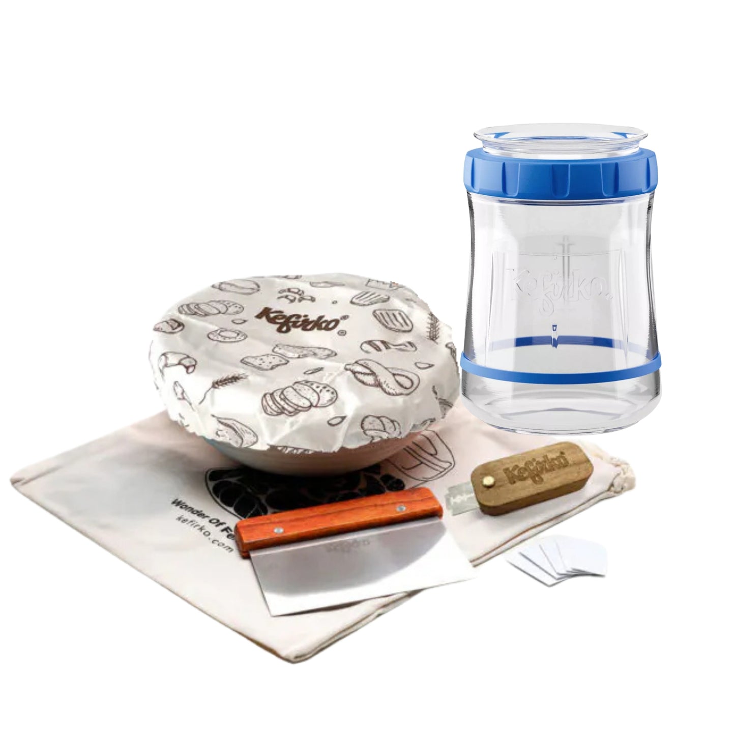 KEFIRKO DIY Sauerteig Complete-Kit (inklusive Zubehör) / Diverse Farben