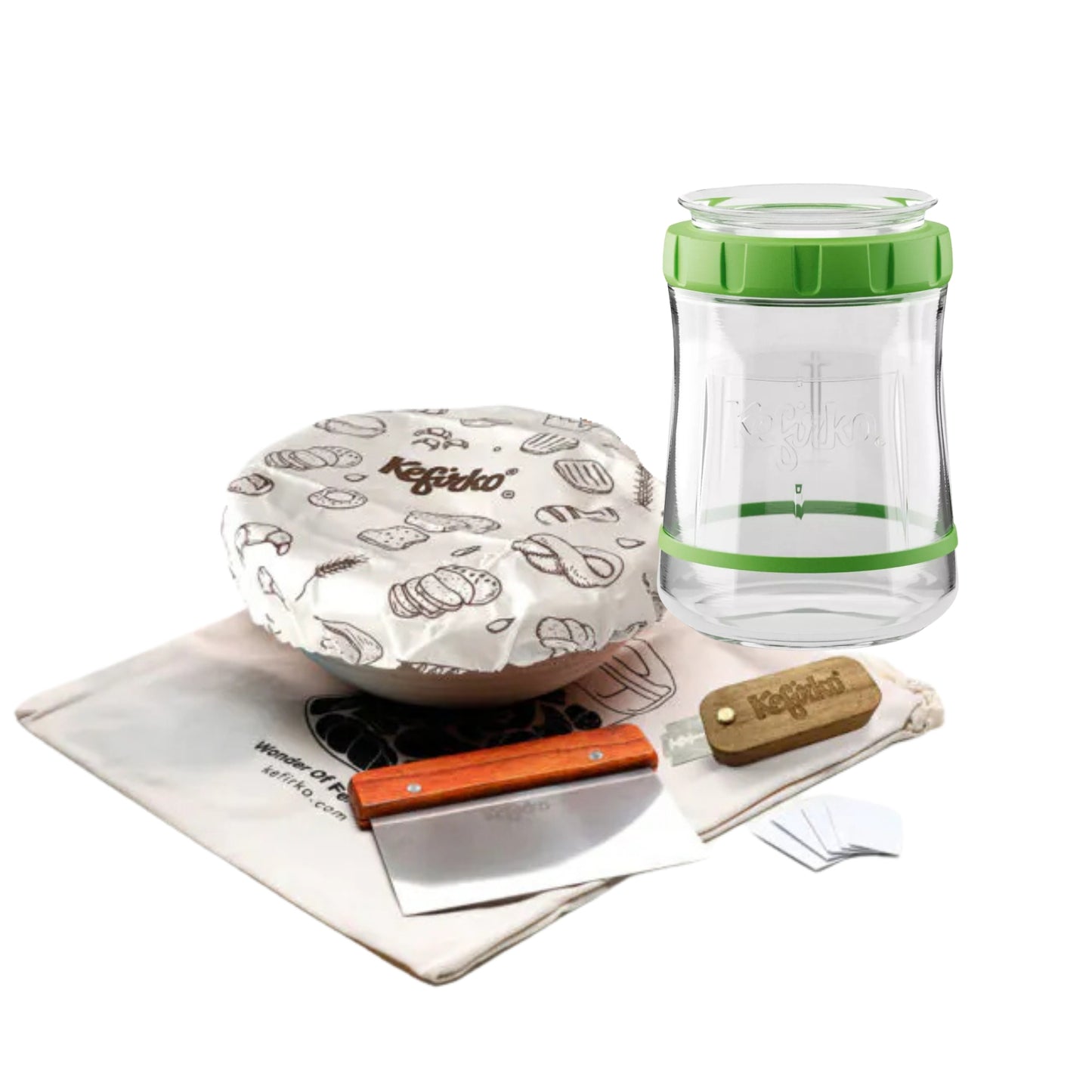 KEFIRKO DIY Sauerteig Complete-Kit (inklusive Zubehör) / Diverse Farben