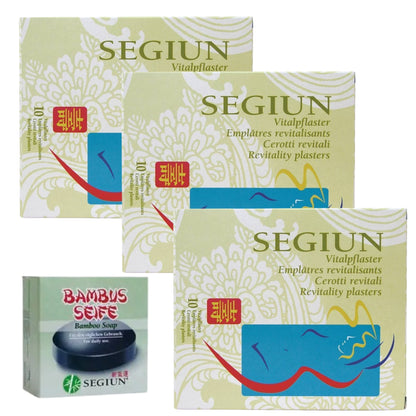SEGIUN® Bambus Vitalpflaster-Set 30Stk. / TRIO (inkl. Bambusseife)