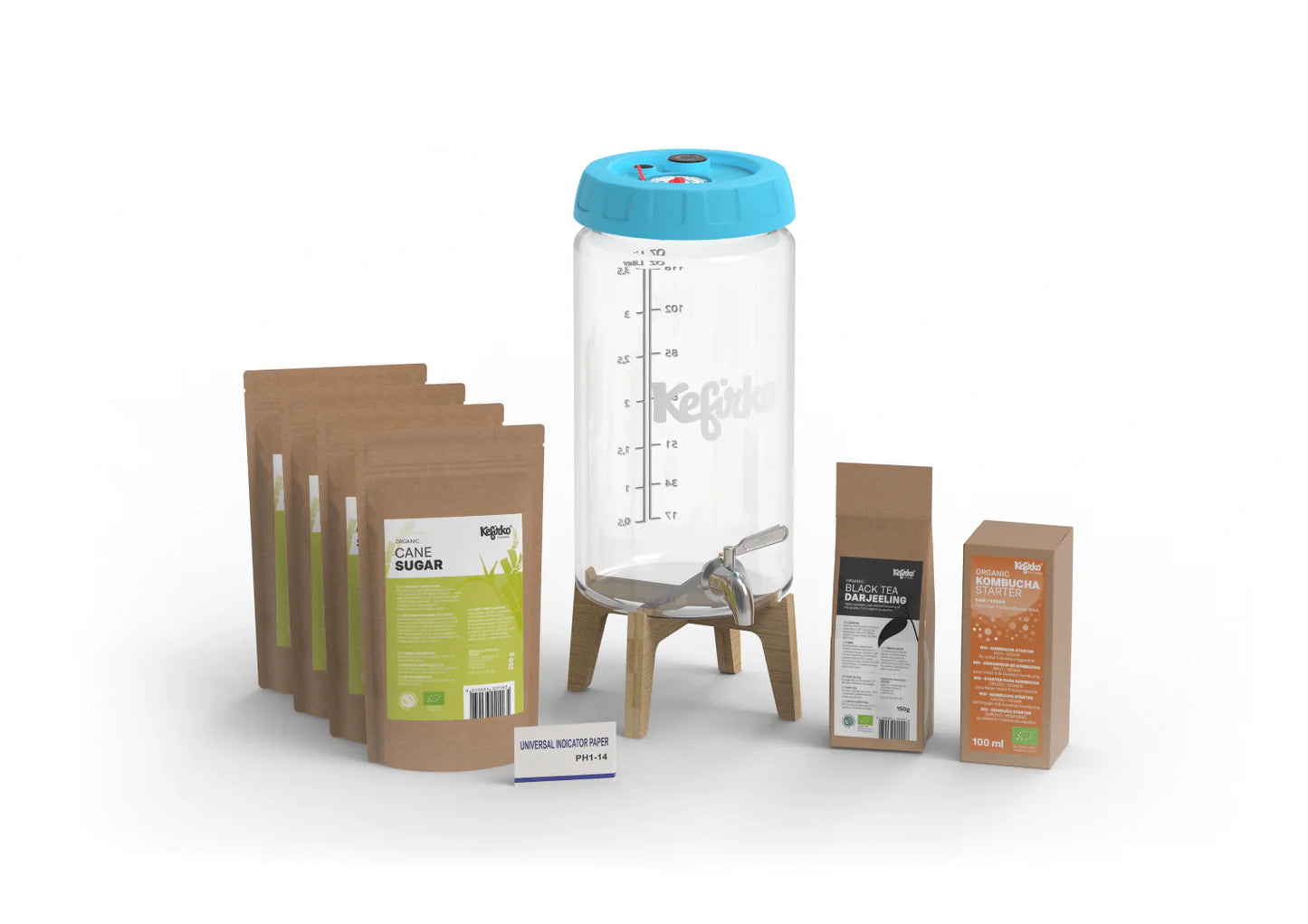 KEFIRKO DIY Kombucha Fermenter KIT II / BLAU