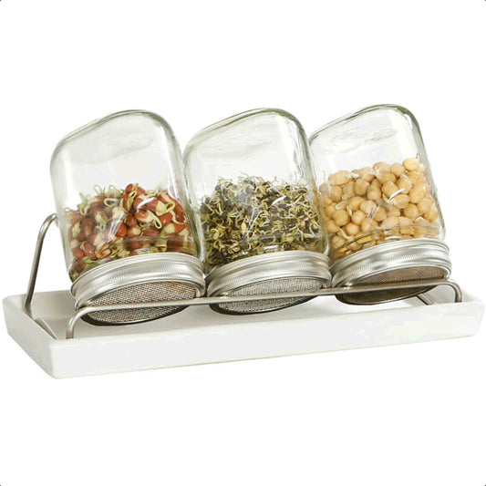 ESCHENFELDER® Sprossenglas-Set lll (1000ml) / Keramik WEISS