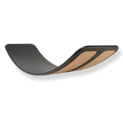 TICTOYS - das.BRETT Balance Board lackiert mit Korkriemen / BLACK