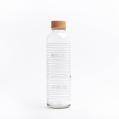 CARRY Glasflasche (1L/7dl) / WATER IS LIFE