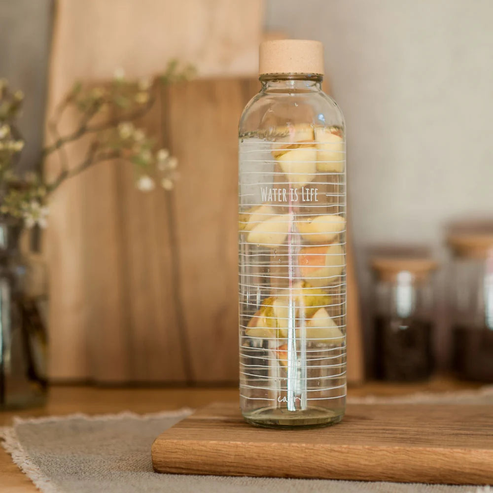 CARRY Glasflasche (1L/7dl) / WATER IS LIFE
