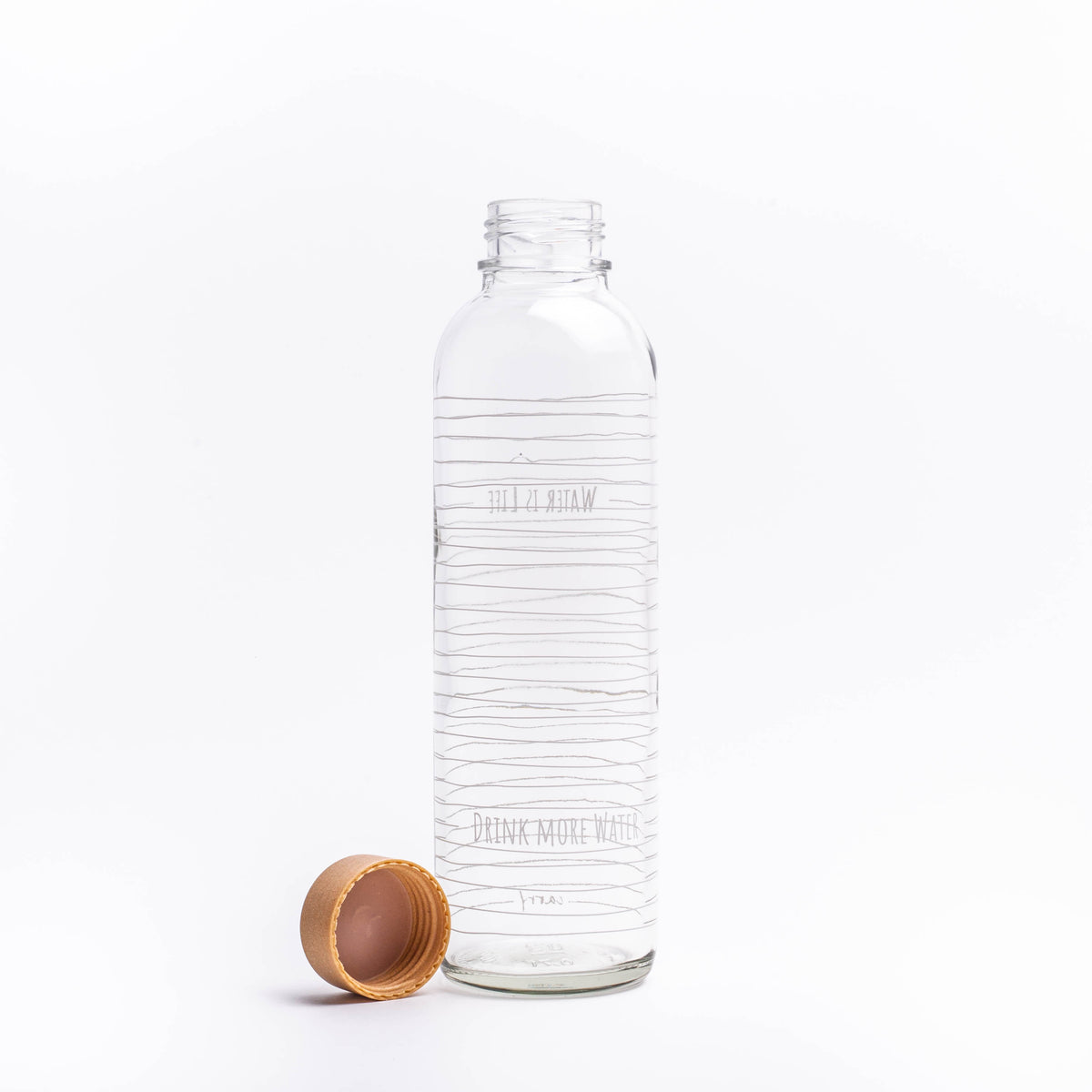 CARRY Glasflasche (1L/7dl) / WATER IS LIFE
