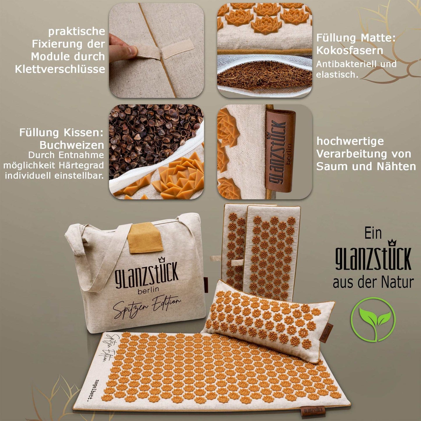 GLANZSTÜCK Berlin® Akupressurmatten-Set SPITZEN EDITION