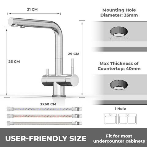 Image of ZARA INOX Edelstahl 3-Wege-Armatur