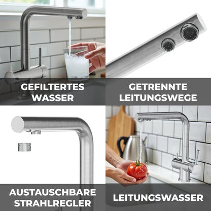 ZARA INOX Edelstahl 3-Wege-Armatur