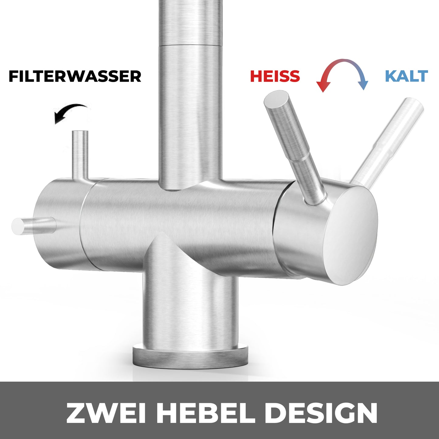 ZARA INOX Edelstahl 3-Wege-Armatur