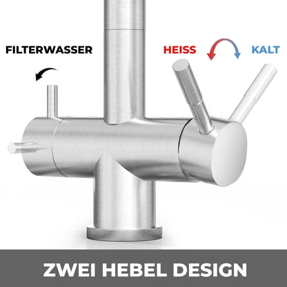 ZARA INOX Edelstahl 3-Wege-Armatur