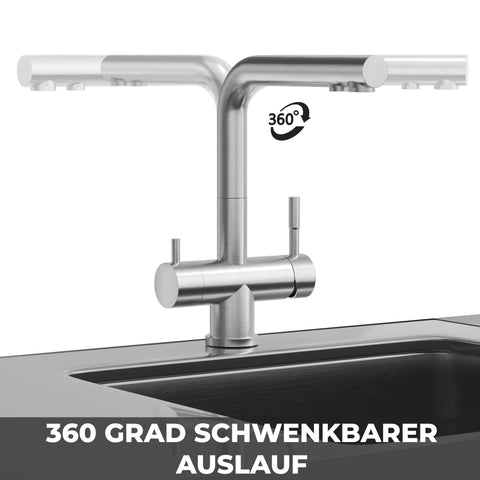 Image of ZARA INOX Edelstahl 3-Wege-Armatur