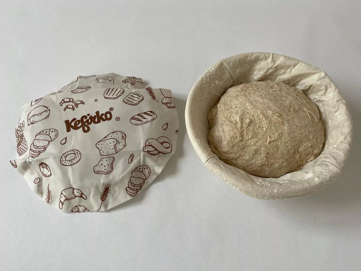 KEFIRKO DIY Rattan Teigkörbchen (mit Leinentuch)