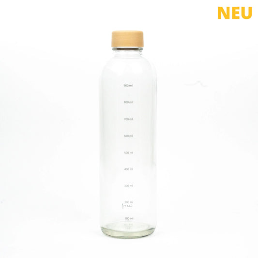 CARRY Glasflasche (1L) / HYDRATION (mit Volumenmarkierung)