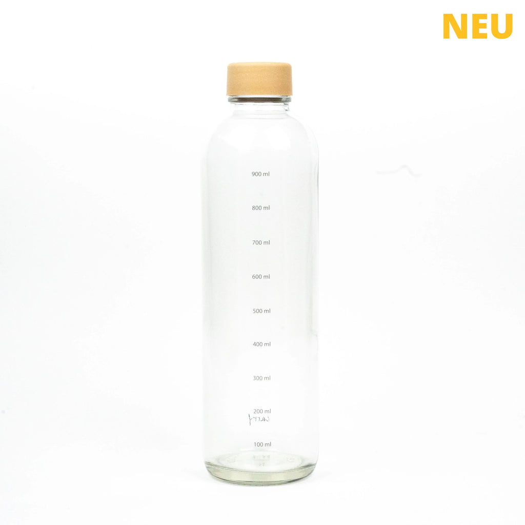 CARRY Glasflasche (1L) / HYDRATION (mit Volumenmarkierung)