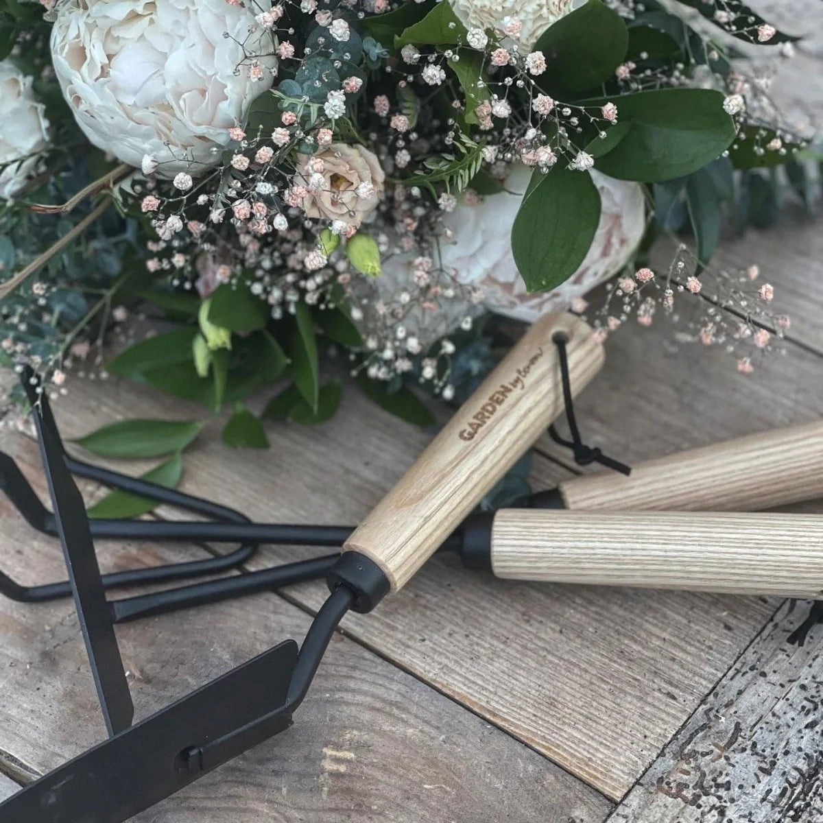 byBenson® Hand-Gartenwerkzeug-Set (Metall/Holz)