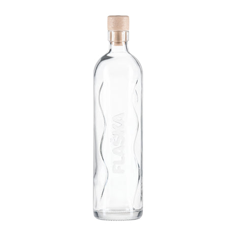 FLASKA Glasflasche nackt mit Deckel (3dl/5dl/7dl)