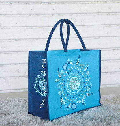 SPIRIT OF OM® Jute-Tasche "Be Happy" (Diverse Farben)