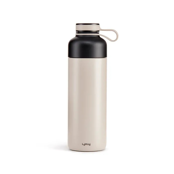 LÉKUÉ Insulated Bottle To Go (600ml) / GREIGE