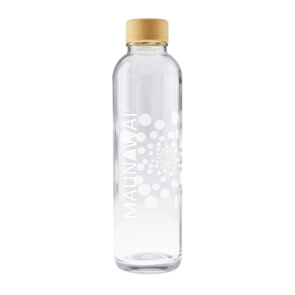 MAUNAWAI Glasflasche (7dl) / MANDALA (Weiss)