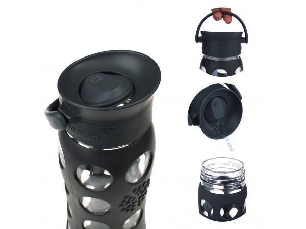 LIFEFACTORY Glass Bottles / Diverse Ersatzdeckel (Schwarz)