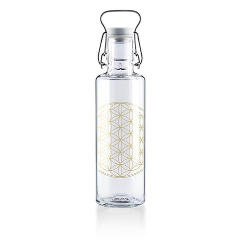 SOULBOTTLES Trinkflasche (1L) FLOWER OF LIFE (Gold) – AquaNatura GmbH